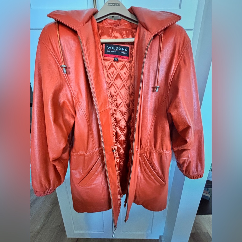 Wilson Women's Vibrant Orange Leather Jacket
